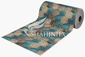 Коврик-дорожка Shahintex Digital Print (21) "Соты" серо-голубой 100х1500 см, рул (15 м2) 
